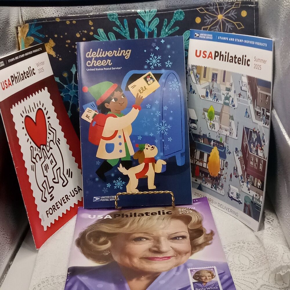 USPS PHILATELIC 2025 Illustrated Stamp Postal Catalogs MAGAZINES Lot of 4